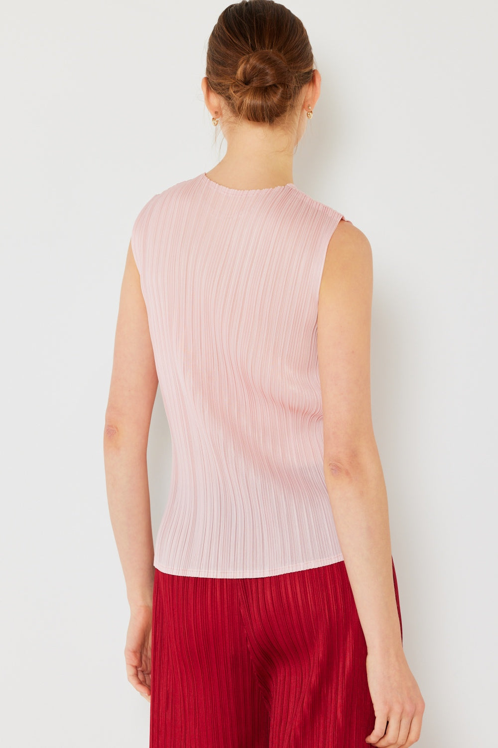 Marina West Swim Pleated Sleeveless Crewneck Tank